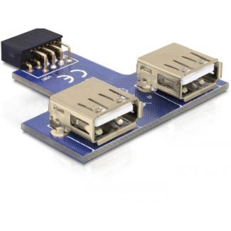 DeLOCK 9-pin 2.54 mm/2 x USB 2.0 1 x 9-pin 2.54 mm 2 x USB 2.0-A Black, Blue, Silver