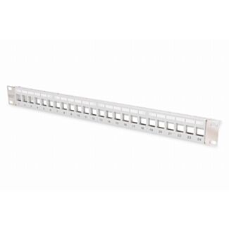 Digitus Pannello patch modulare, schermato, 24 porte vuoto, 1U, montaggio a rack, grigio