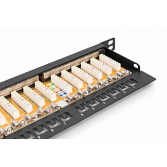 Digitus CAT 6, Class E High Density Patch Panel, shielded, black