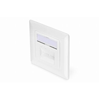 Digitus Presa di rete CAT 6A Class EA, schermato, 2x RJ45 LSA, bianco puro, da incasso