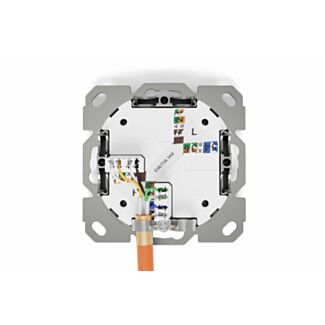 Digitus CAT 6A class EA network socket, design-compatible, shielded, flush-mounted, 4 directions