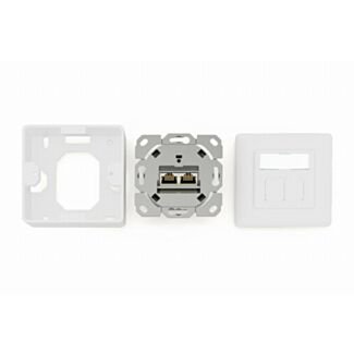 Digitus CAT 6A class EA network socket, design-compatible, shielded, flush-mounted, 4 directions