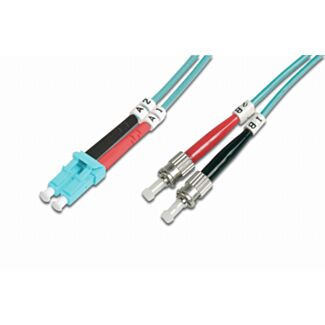 Digitus FO patch cord, duplex, LC to ST MM OM3 50/125 µ, 3 m