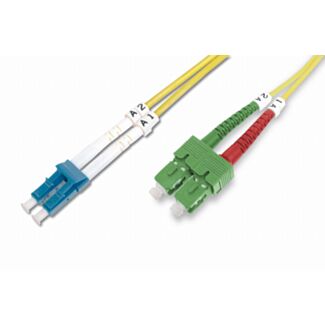 Digitus FO patch cord, duplex, SC (APC) to LC (PC) SM OS2 09/125 µ, 1 m