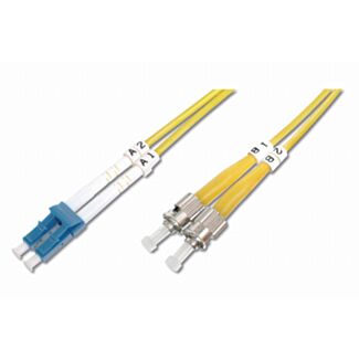 Digitus FO patch cord, duplex, LC to ST SM OS2 09/125 µ, 2 m