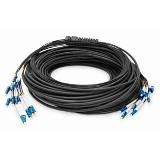 Digitus Cavo breakout 12 fibre, SM G.657.A1 LC/UPC-LC/UPC, universale, colore nero, 75 m