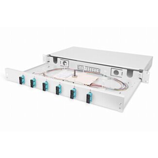 Digitus FO splice box, 1U, equipped, 6x SC DX, OM3 incl. splice cassette, colored pigtails, couplers