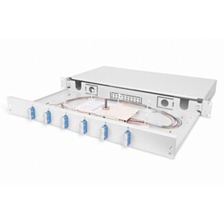 Digitus Scatola di giunzione in fibra ottica, 1U, equipaggiata, 6x SC DX, OS2 con cassetta