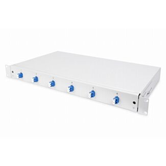 Digitus FO splice box, 1U, equipped, 6x LC DX, OS2 incl. splice cassette, colored pigtails, couplers