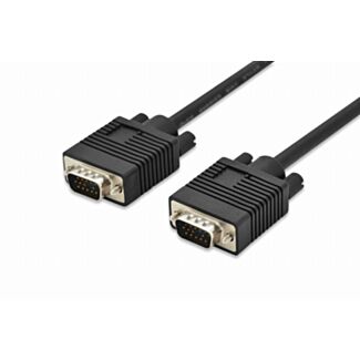 Digitus Cavo di collegamento VGA Monitor, HD15 M/M, 1,8 m, 3Coax/7C, 2xferrite, nero