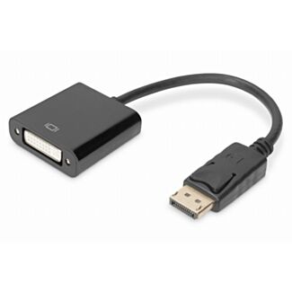 Digitus Cavo adattatore DisplayPort, tipo DP-DVI (24+5) M/F, 0,15 m, con blocco, DP 1.1a, nero