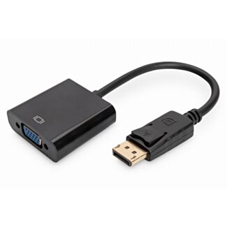 Digitus Cavo adattatore DisplayPort, tipo DP - HD15 M/F, 0,15 m, con blocco, DP 1.2, nero