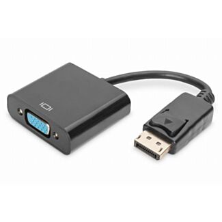 Digitus Cavo adattatore DisplayPort, tipo DP - HD15 M/F, 0,15 m, con blocco, DP 1.1a, nero