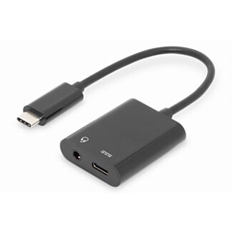 Digitus USB-C adapter / converter, USB-C to USB-C + 3.5mm jack