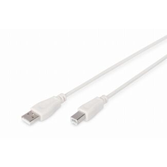 Digitus USB connection cable, type A - B M/M, 1.8 m, USB 2.0 suitable, beige