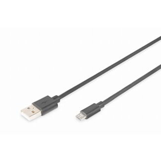Digitus USB 2.0 connection cable, type A - micro B M/M, 1.0 m, USB 2.0 conform, black