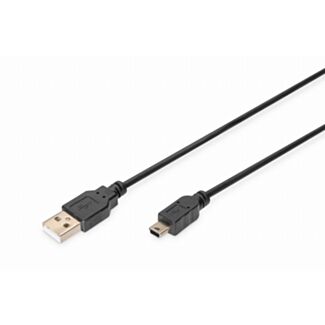 Digitus USB 2.0 connection cable, type A - mini B (5pin) M/M, 3.0 m, AK-300130-030-S