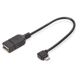 Digitus Adattatore / convertitore USB, OTG, micro B/St - A/Bu, 0,15 m