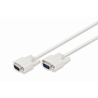 Digitus Trasferimento dati, cavo di collegamento, D-Sub9 M/M, 2,0 m, seriale, stampato, beige