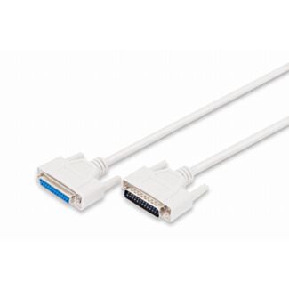 Digitus Trasferimento dati, cavo di prolunga, D-Sub25 M/F, 2,0 m, seriale/parallelo, stampato, beige