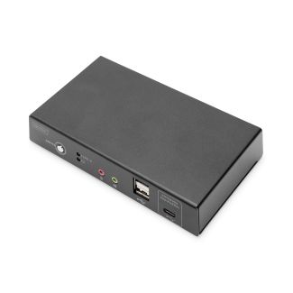 Digitus Switch KVM, 2 porte, 4K30Hz, USB-C/USB/HDMI in, HDMI out, rete