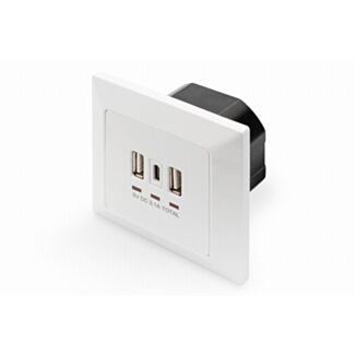 Digitus Socket with USB A & USB-CTM Ports, flush mounted