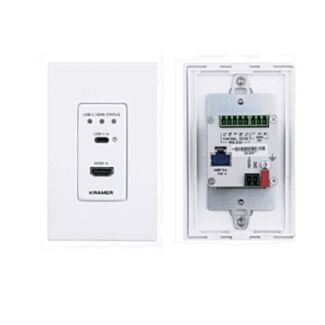 Kramer WP-20CT/US-D(W/B) – 2x1 4K30 HDMI/USB-C US Wall-Plate Switcher 40m-HDBT Tx