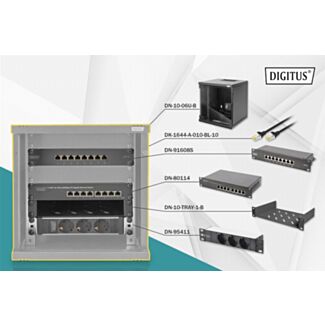 Digitus set di rete 10" 6U 312x300 mm nero