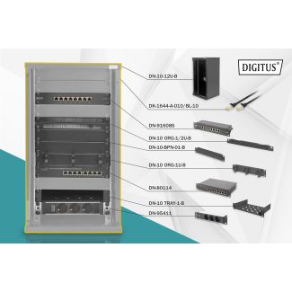 Digitus Set di rete 254 mm (10") - 12U, 312 x 300 mm (Largh. x Prof.)