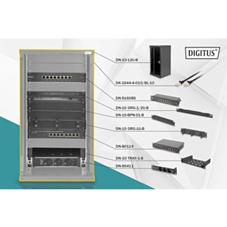 Digitus Set di rete 254 mm (10") 12U 312x300 mm nero