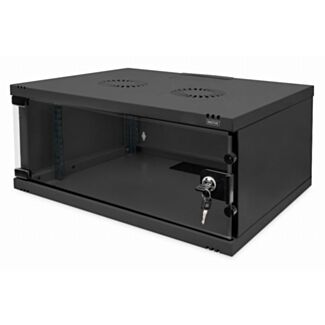Digitus Armadio a muro 4U, SOHO, non montato 241x540x400 mm, porta anteriore in vetro, nero