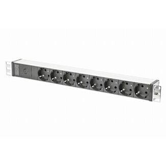 Digitus PDU in alluminio 1U, montabile a rack, 8x CEE 7/3 presa 10A spina, 250VAC 50/60Hz