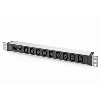 Digitus Socket strip with aluminum profile, 9-way, IEC C14 input