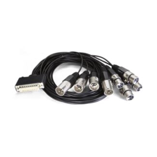 Aja Video Systems 12G-AM-8XLR-CBL 12G-AM XLR breakout cable, 8-Ch In and 8-Ch Out Also compatible with the 12G-AMA, 3G-AM, 3G-AMA, and ADA4