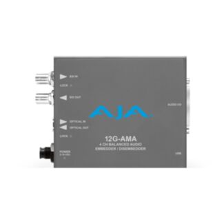 Aja Video Systems 12G-AMA 4-Channel 12G-SDI balanced analog audio Embedder/Disembedder with Fiber Options, 8 XLR connectors