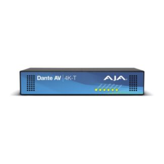 AJA DANTE-AV-4K-T-2 Transmitter Encodes 12G / HDMI Video with Embedded Audio into Dante AV Ultra JPEG 2000