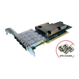 ATTO FFRM-N424-DA0 Quad Port 25GbE x16 PCIe 4, Low Profile, SFP28 module(s) sold seperately