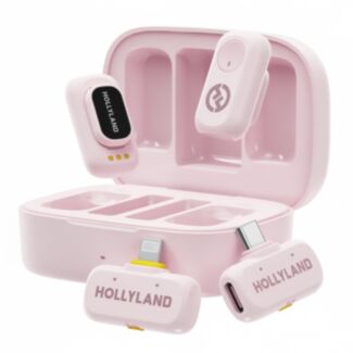 Hollyland LARK A1 Combo Cloud Pink wireless microphone system