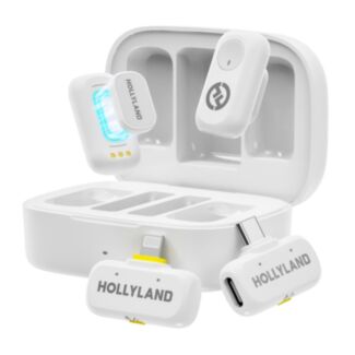 Hollyland LARK A1 Combo Ivory White wireless microphone system