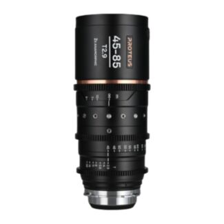 Laowa Proteus Zoom 2X 45-85mm T2.9 flare ambra, scala in piedi, anamorfico PL/EF