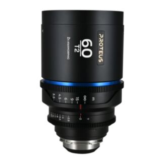 Laowa Proteus 2X 60mm T2 flare blu, scala in piedi, anamorfico PL/EF