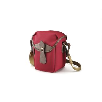 Billingham Bag 72 Canvas Burgundy/Leather Edges Chocolate