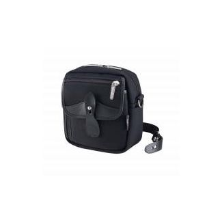 Billingham Pola Stowaway Bag Black Canvas/Black Leather Trim + Nickel Finish