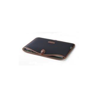 Billingham 15" Laptop Case Black Canvas/Tan Leather Edges + Brass Trim
