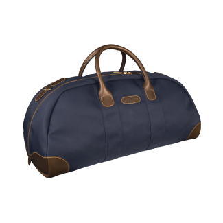 Billinghma Weekender Bag Canvas Navy Blue/Chocolate Leather Edges