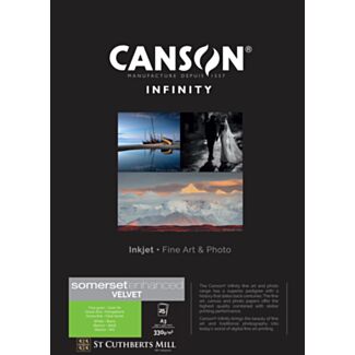 Canson Infinity Somerset Enhanced Velvet Radiant White gr330 25xA3