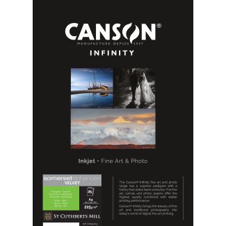 Canson Infinity Somerset Enhanced Velvet Radiant White gr225 25xA4