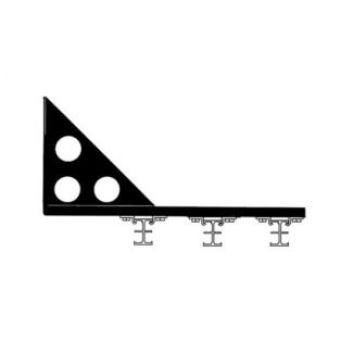 Hi-Glide triple bracket for fixing tracks to the wall