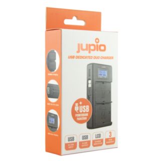 Jupio Dual USB Battery Charger - LCD for Sony NP-FH50/70/100 NP-FV50/70/100