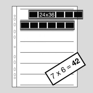 Kaiser 35mm 7-strip negative holder sheets for 6 glassine negatives (100 sheets)